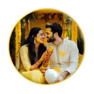 premium acrylic photo frame with golden slim border – round shape | customized picture frame | modern home décor gift