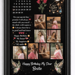 8 Photo and date frame & Quote Birthday Gift Frame