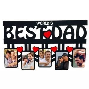 best dad mdf photo frame 5 photo slots