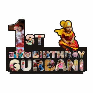 personalized baby birthday cutout frame mdf 6mm custom photo name board 12x18 inch