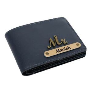 leather wallet for men with name & charm customized wallet with card, cash & id slots