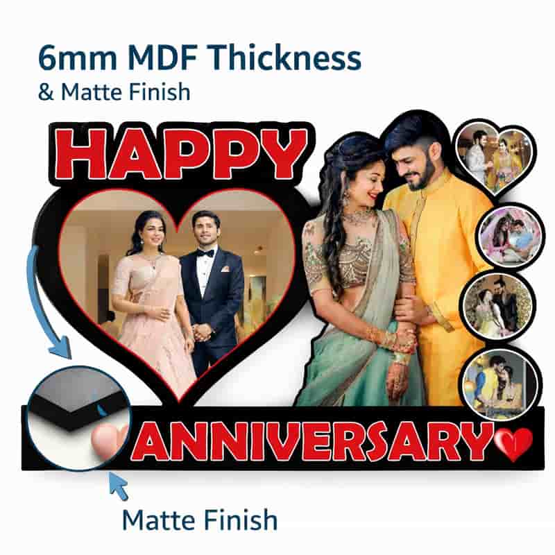 personalized heart cutout photo frame mdf 6mm 12x18 inch romantic wall decor gift