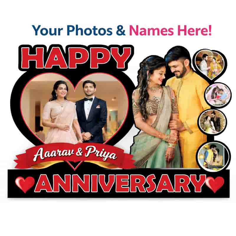 personalized heart cutout photo frame mdf 6mm 12x18 inch romantic wall decor gift