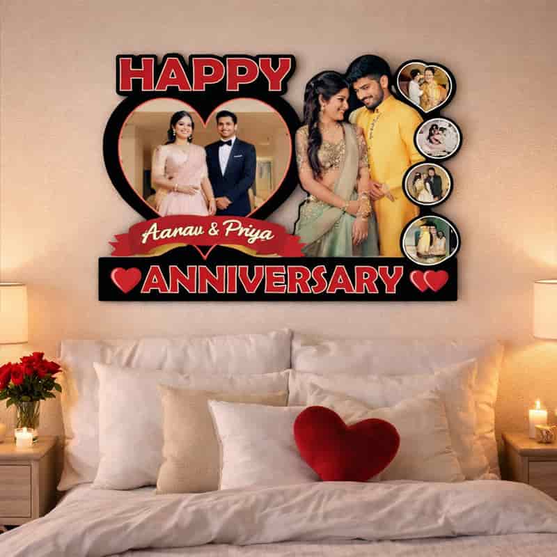 personalized heart cutout photo frame mdf 6mm 12x18 inch romantic wall decor gift