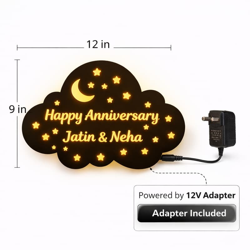 personalized led cloud name light for bedroom wall decor