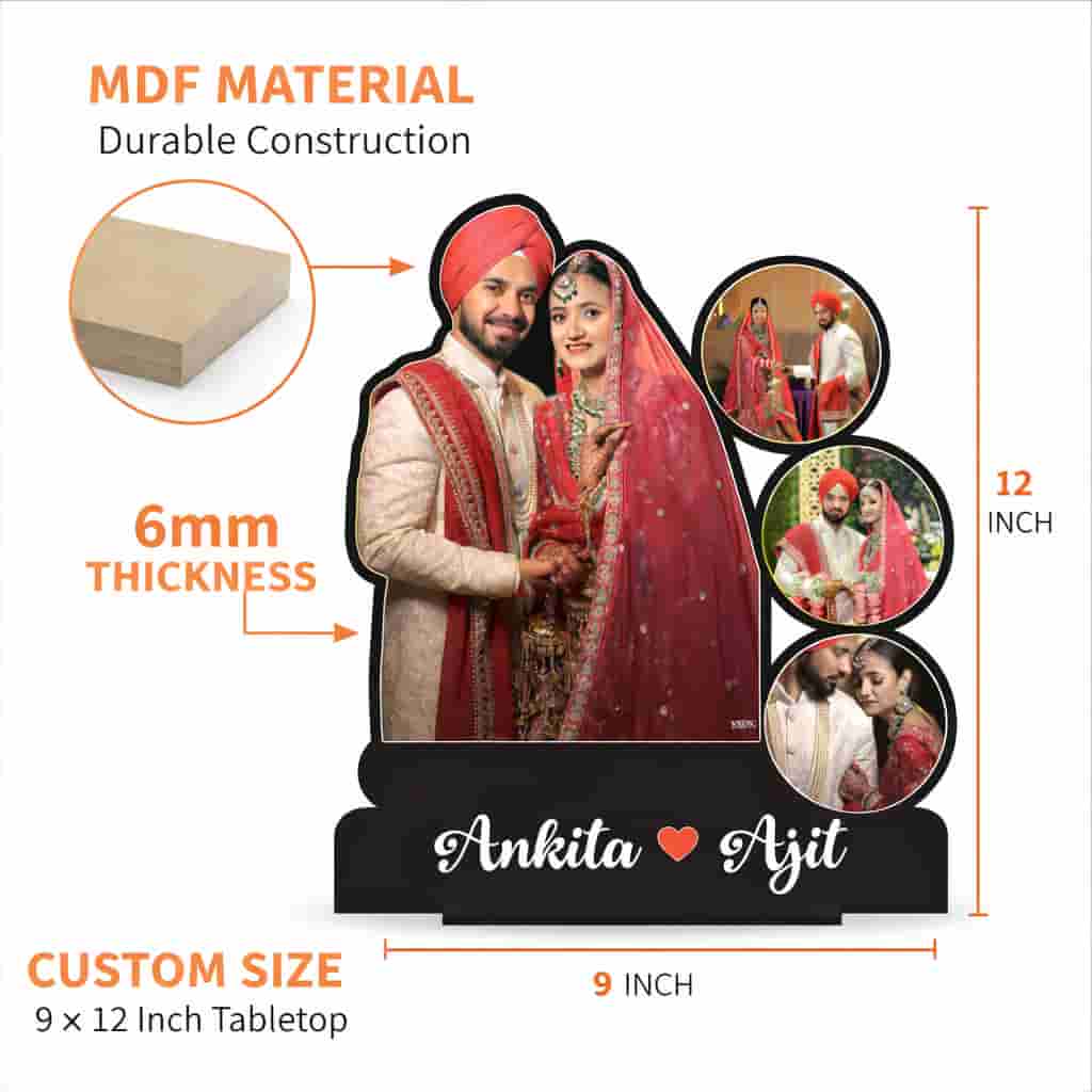 customized photo cutout table top with name mdf 9x12 inch
