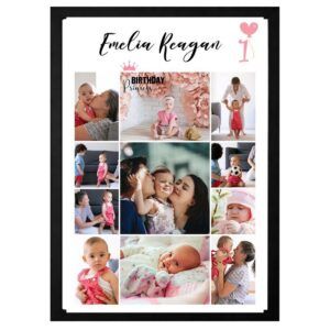 10 photo birthday frame and text frame