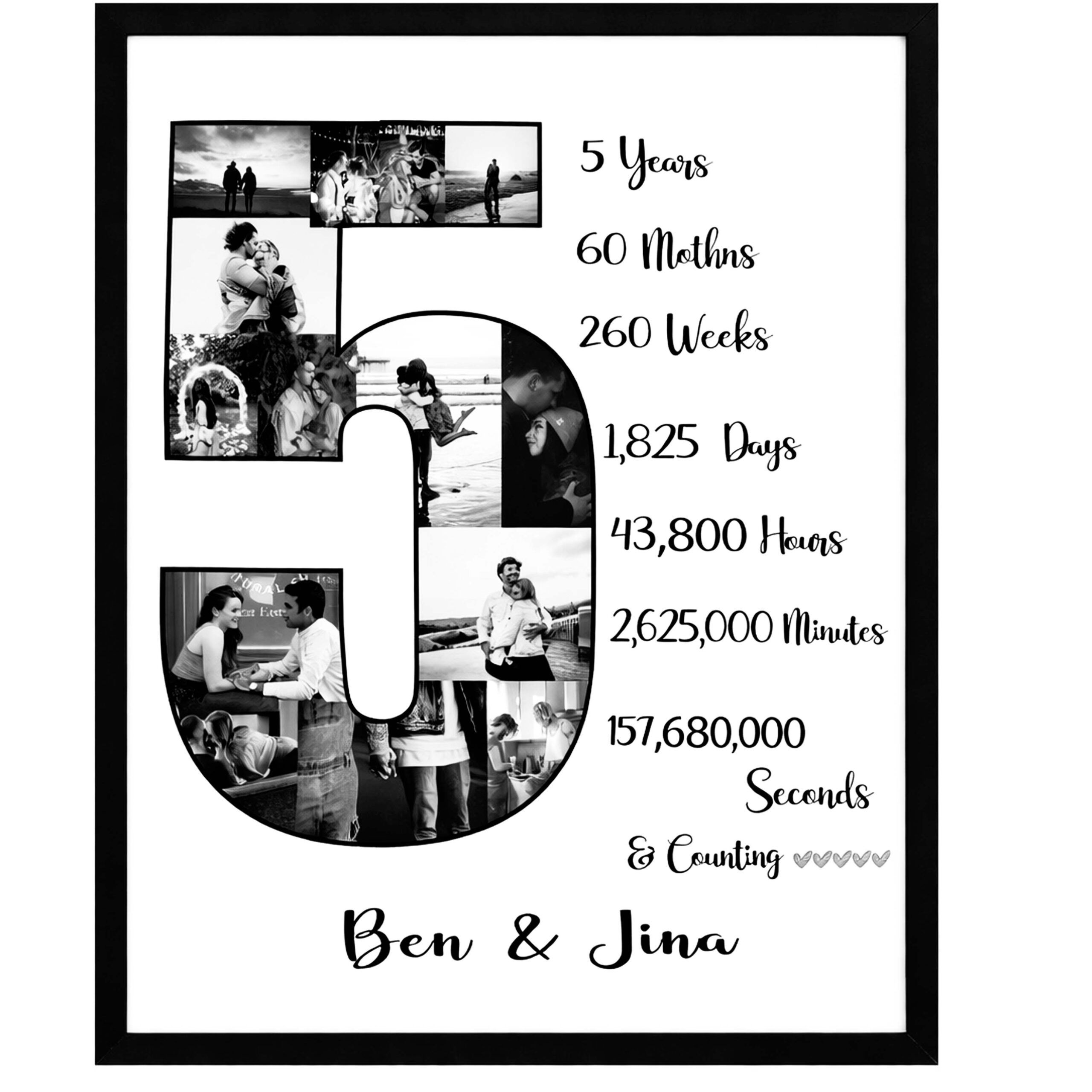 5th anniverisy, birhtday Photo frame