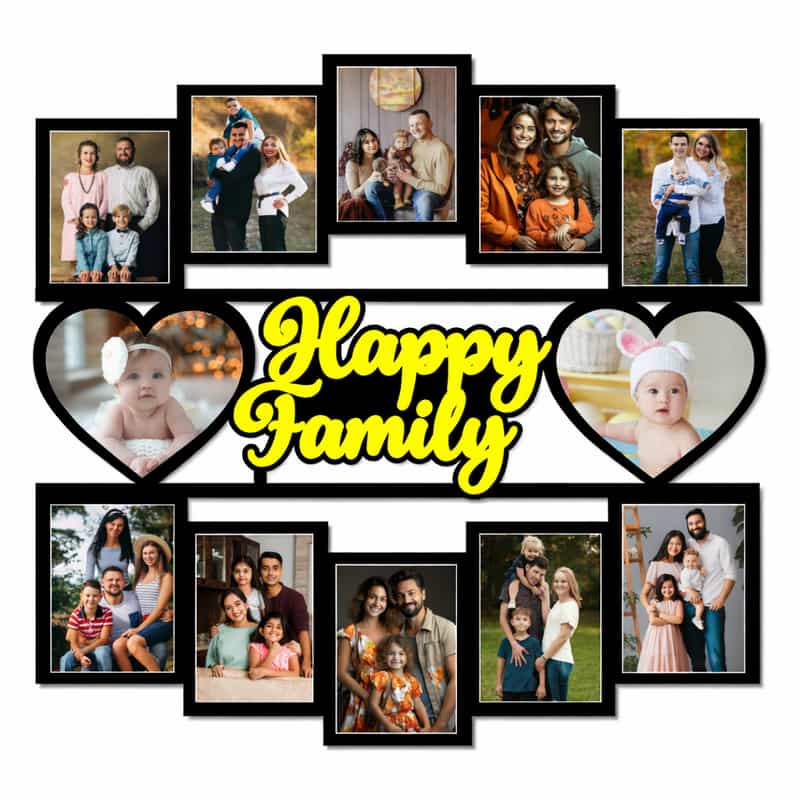 happy family photo collage wall