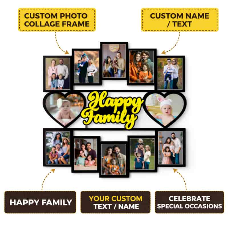 happy family photo collage wall