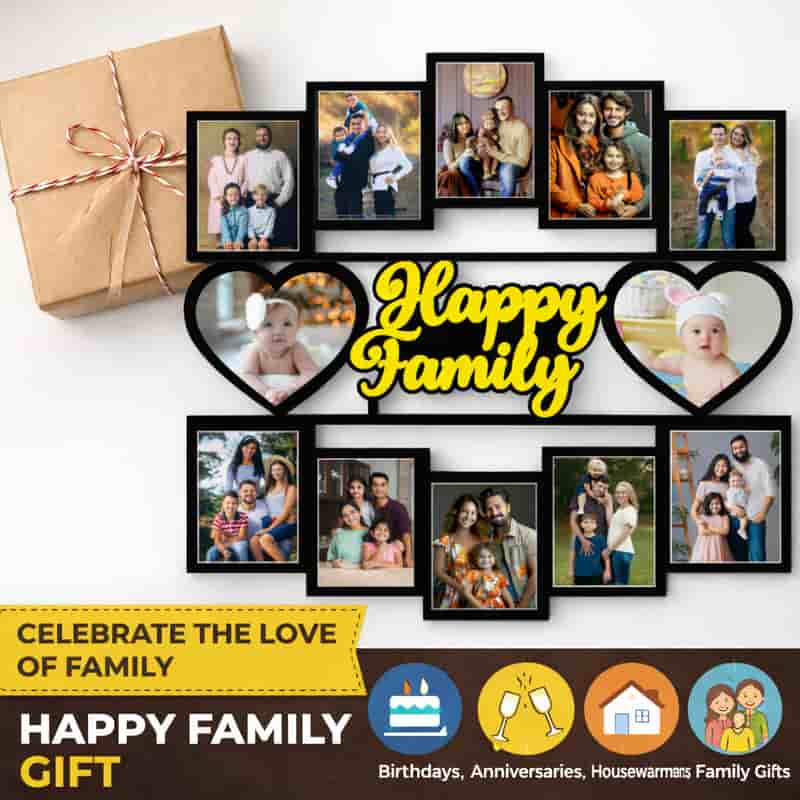 happy family photo collage wall