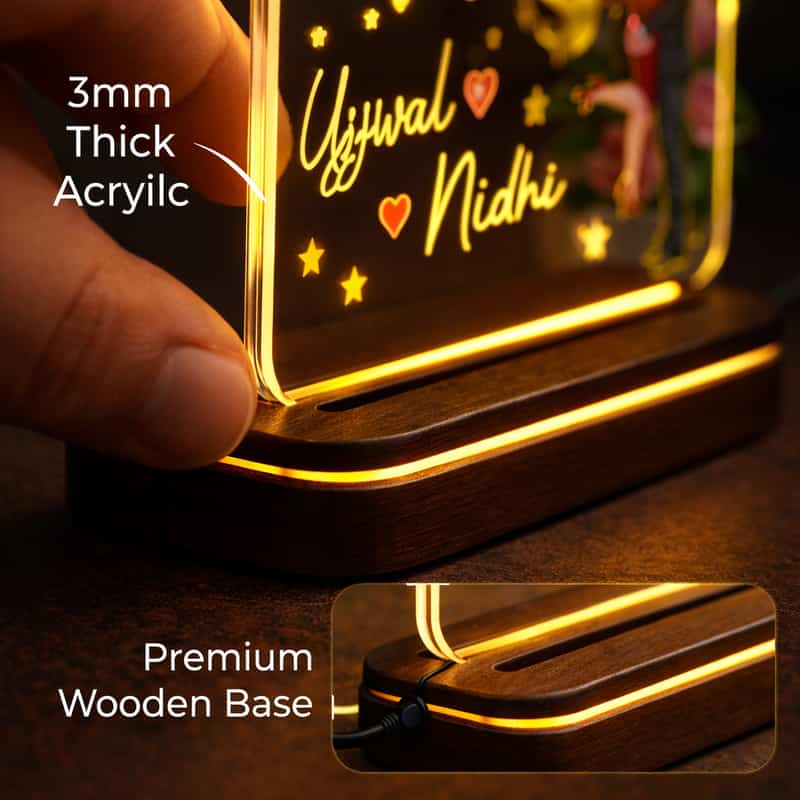 personalized led acrylic photo lamp