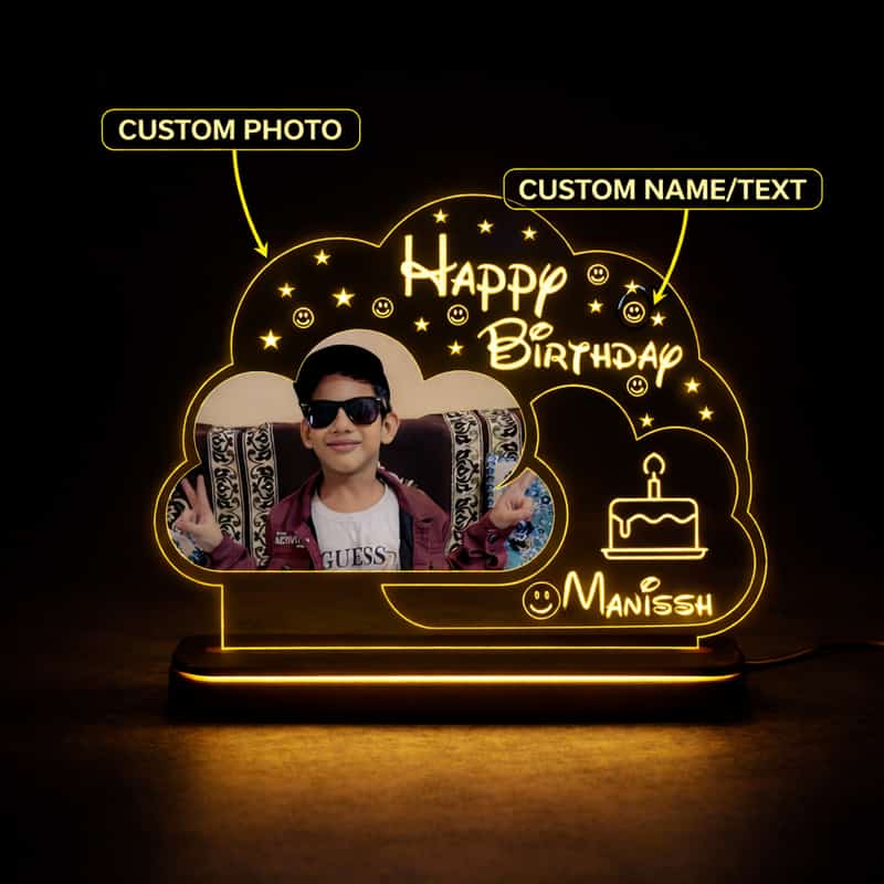 personalized acrylic led birthday photo lamp