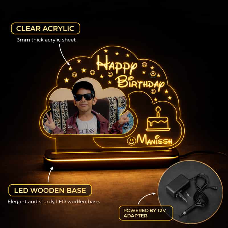 personalized acrylic led birthday photo lamp