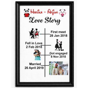 love story graph photo frame and calendar