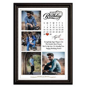 4 photo happy birthday and frame