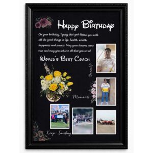 happy birthday world best coach frame