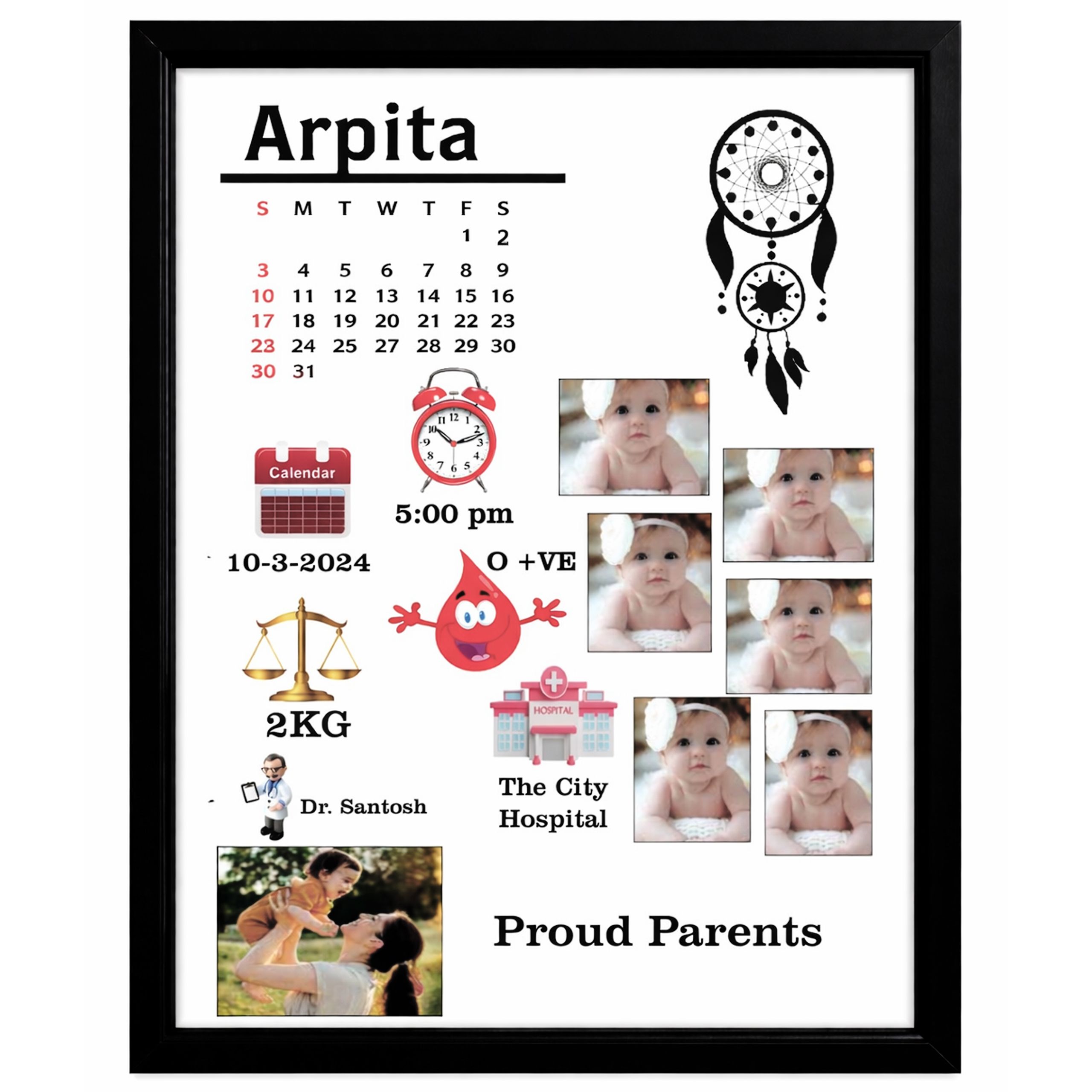 6 customize name Photo frame